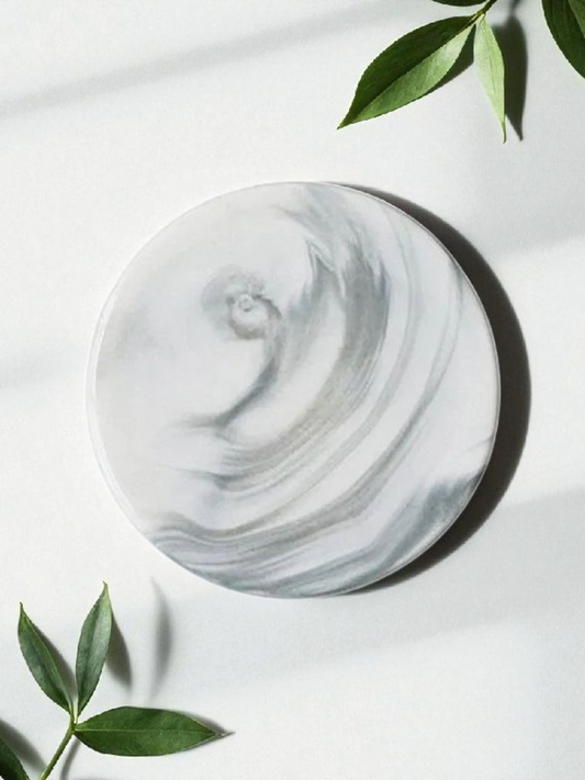 Bandeja Circular sin borde en concreto marmolizado (19 cm)