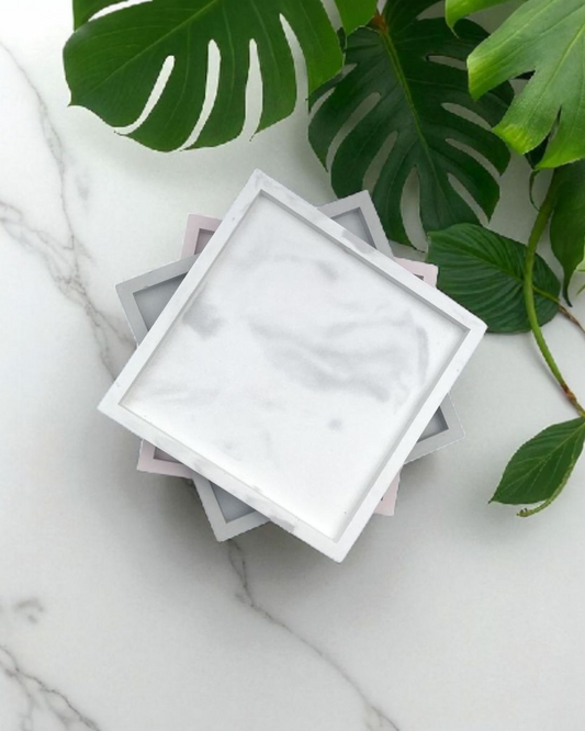 Portavasos en concreto Marmolizado