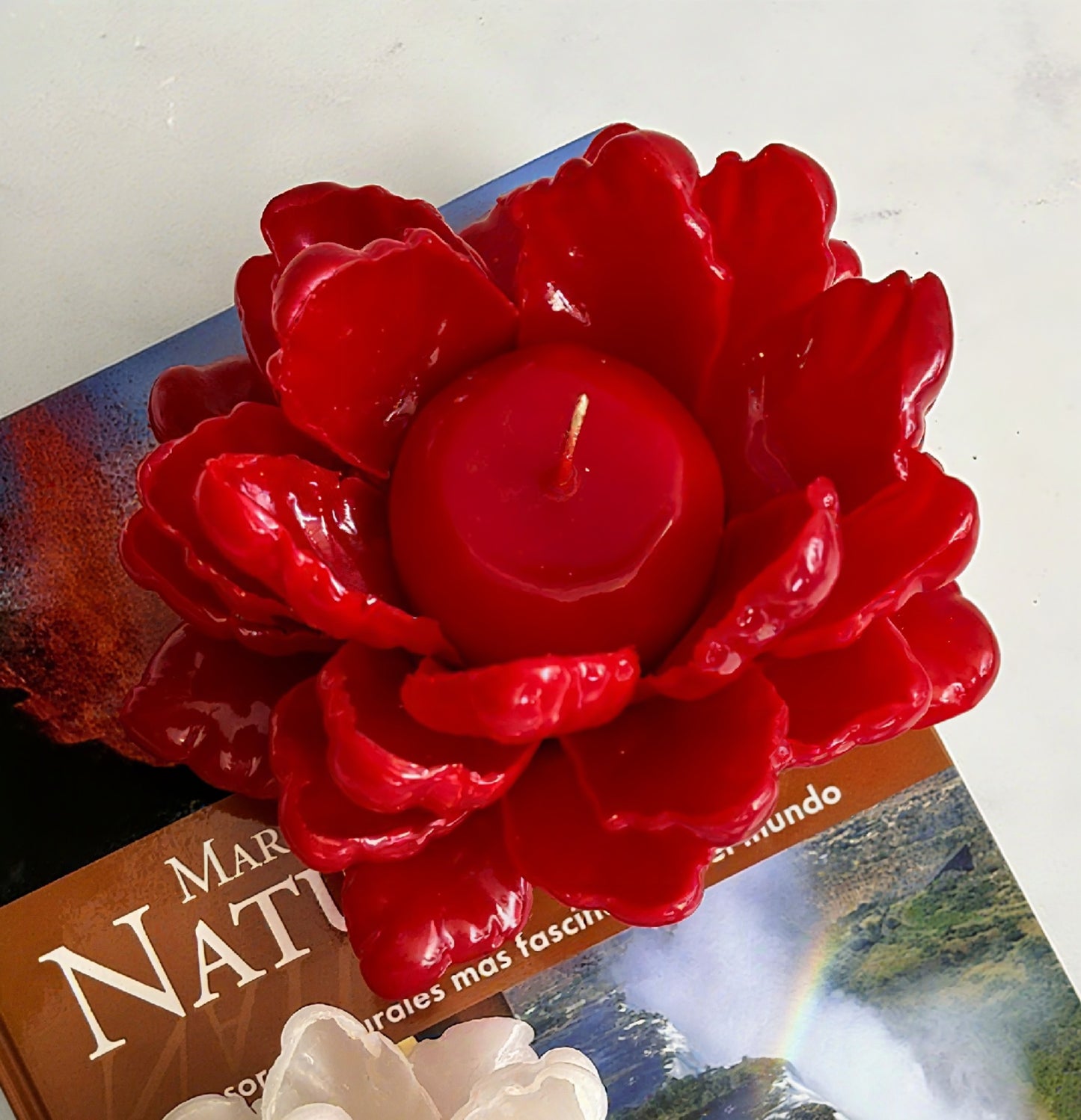 VELA FLOR DE LOTO NAVIDAD